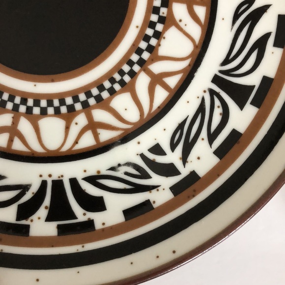 Set Of Two Speckled Southwest Aztec Stoneware Luncheon Plates CVD - Picture 7 of 15